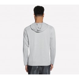 Bluza męska Skechers GO DRI Charge Hoodie jasnoszara - LT159 LGY