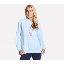 Bluza damska Skechers Floral Diamond Pullover Hoodie niebieska