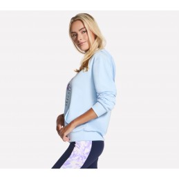 Bluza damska Skechers Floral Diamond Pullover Hoodie niebieska