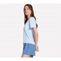 Koszulka damska Skechers Signature V jasnoniebieska - TP167 SWBL