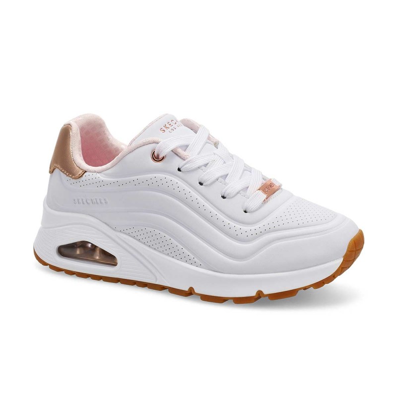 Buty młodzieżowe Skechers UNO Gen1 - Shimmer Wave białe -