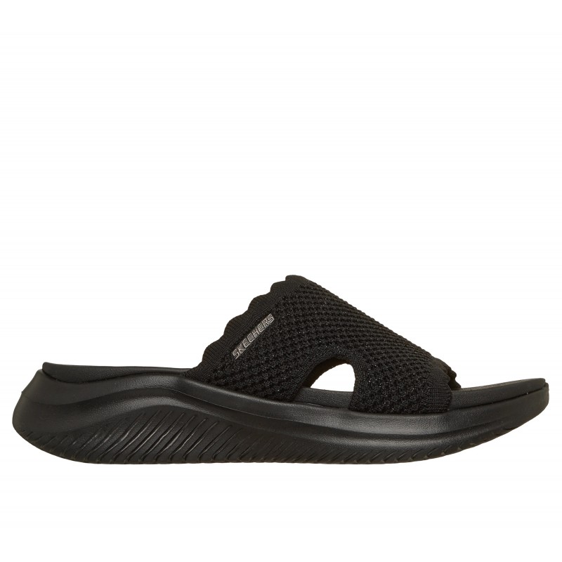Klapki damskie Skechers Ultra Flex 3.0 Sandal - Bring It czarne