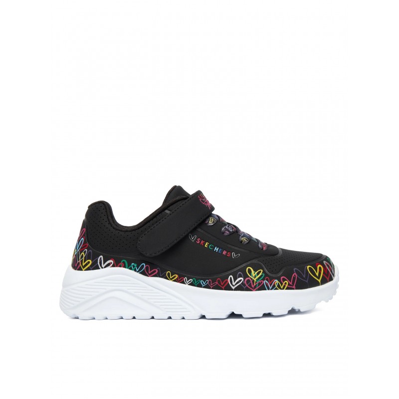 Buty młodzieżowe Skechers UNO Lite - Heart Craze czarne -