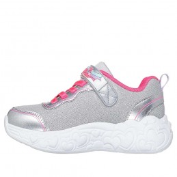 Buty młodzieżowe Skechers S Lights eternal Heart Lights srebrne