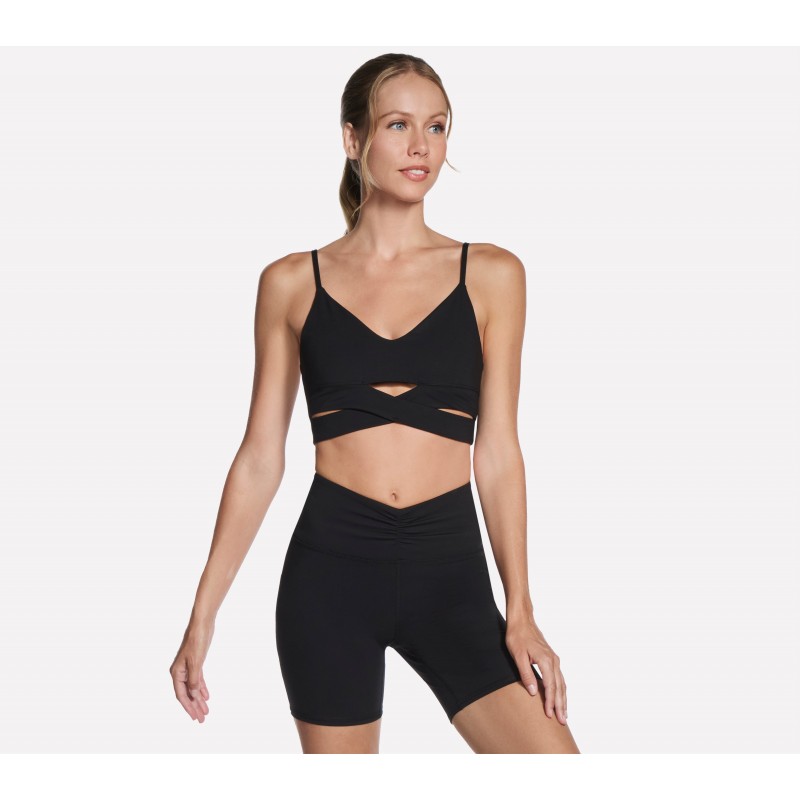 Biustonosz Skechers GOFLEX Slim Wrap Bra czarny - BR62 BLK