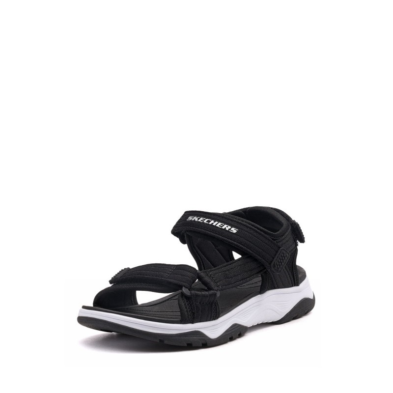 Sandały młodzieżowe Skechers Tread Seeker czarno/białe -