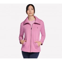 Bluza damska Skechers GO SNUGGLE Tunic Full Zip Jacket różowa -