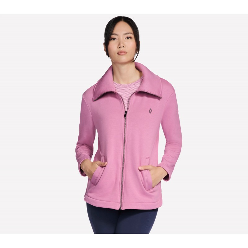 Bluza damska Skechers GO SNUGGLE Tunic Full Zip Jacket różowa -