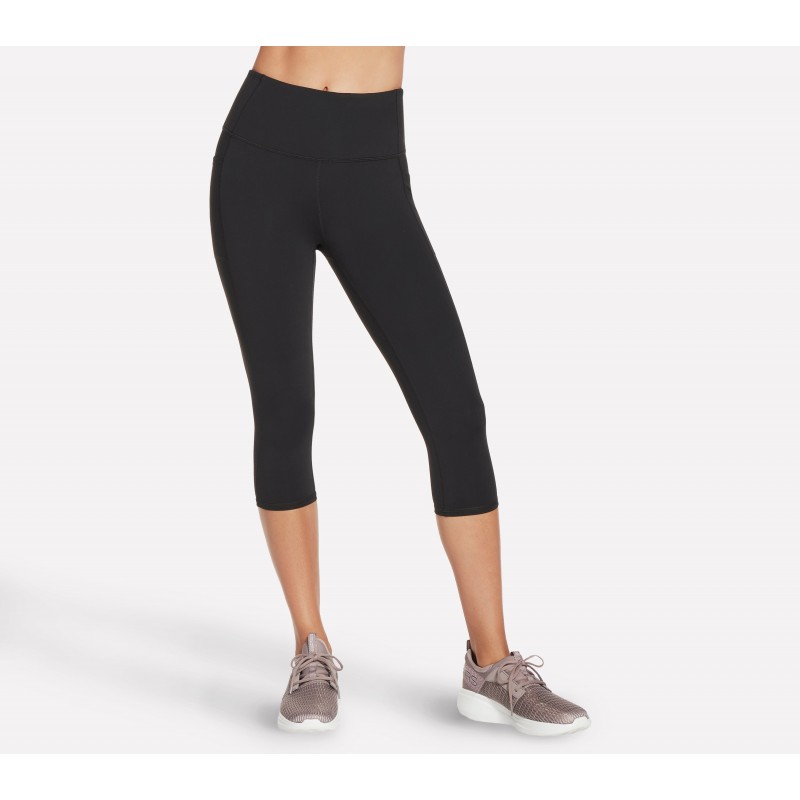 Legginsy damskie Skechers 7/8 GO WALK High Waisted Capri czarne