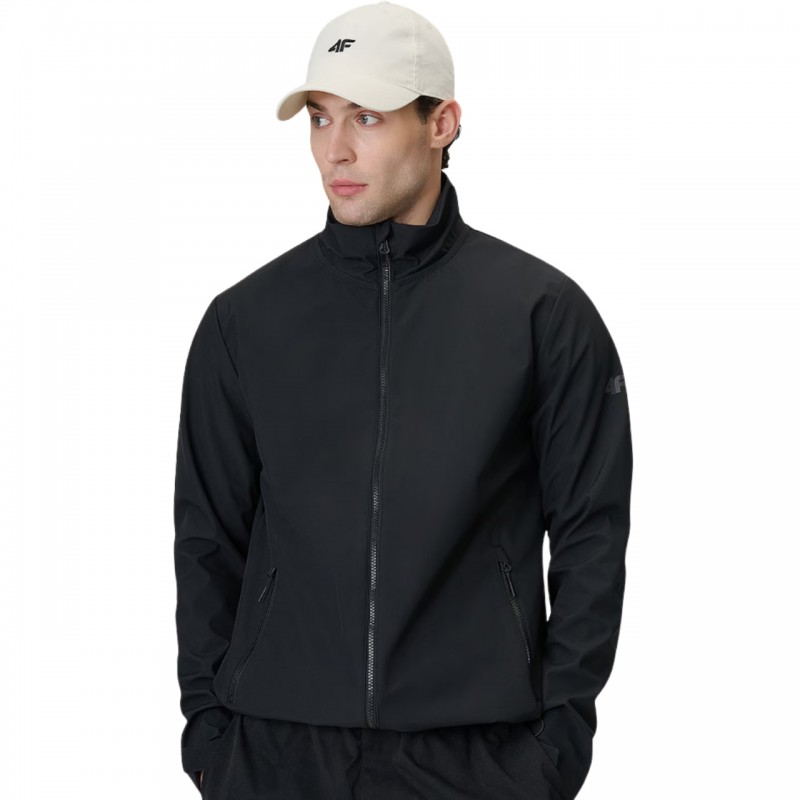 Kurtka męska softshell 4F czarna - 4FWSS26TSOFM548 20S