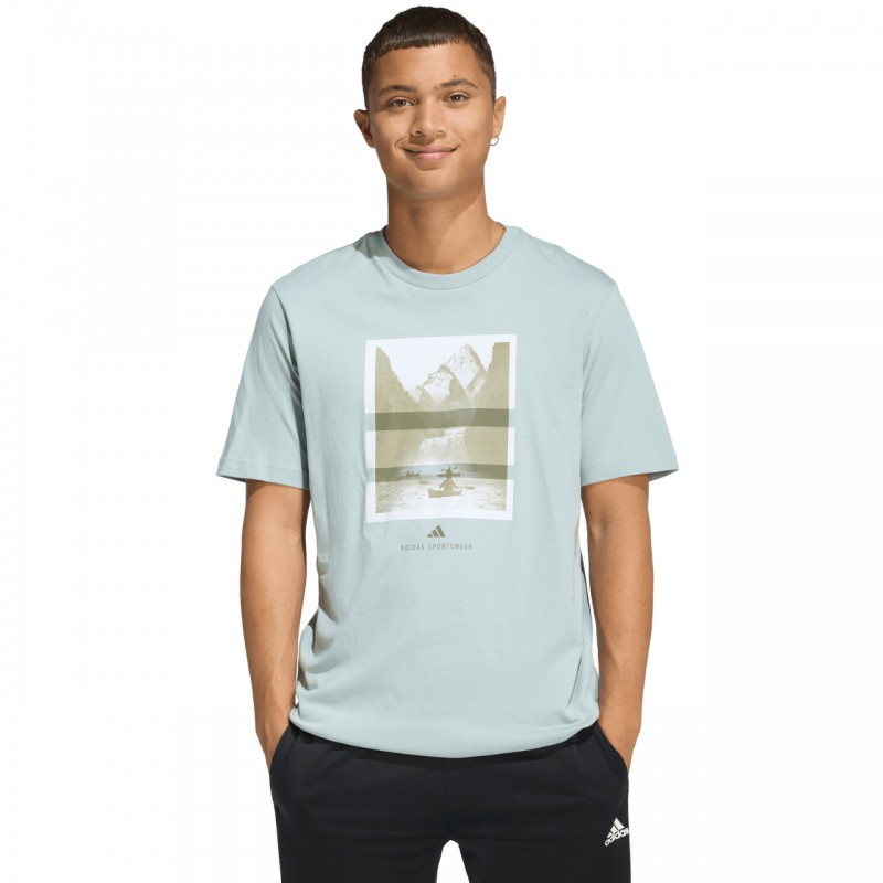 Koszulka męska adidas Outdoor Kayaking Graphic miętowa - KG5409