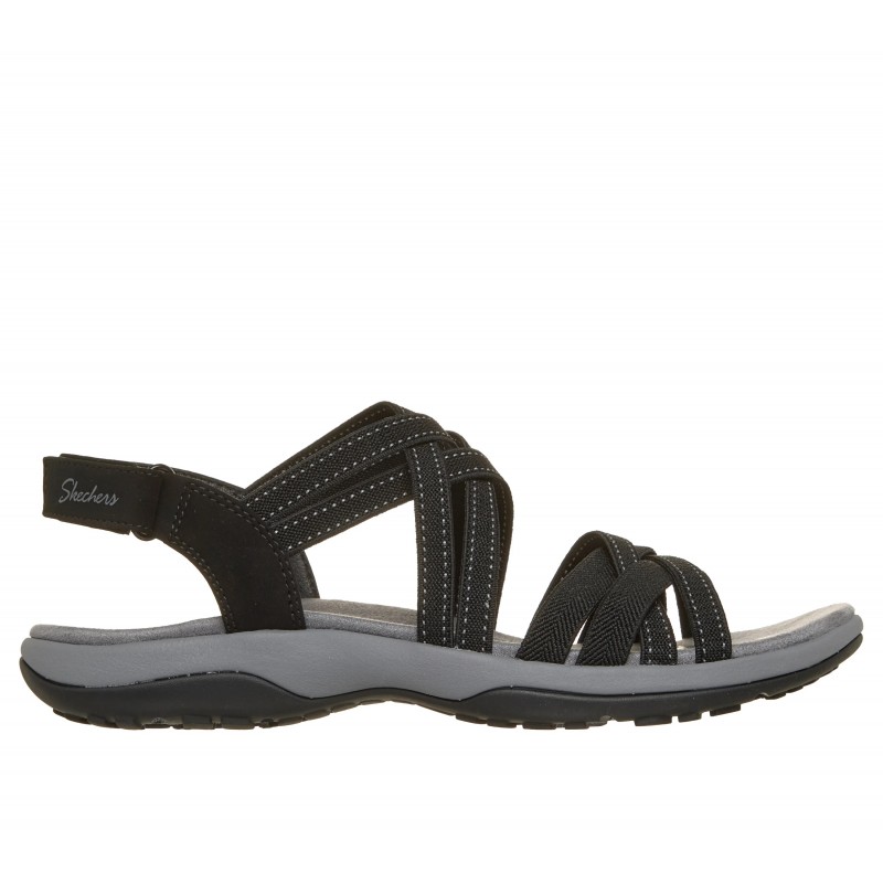 Sandały damskie Skechers Reggae Slim - Summer Getaway czarne -