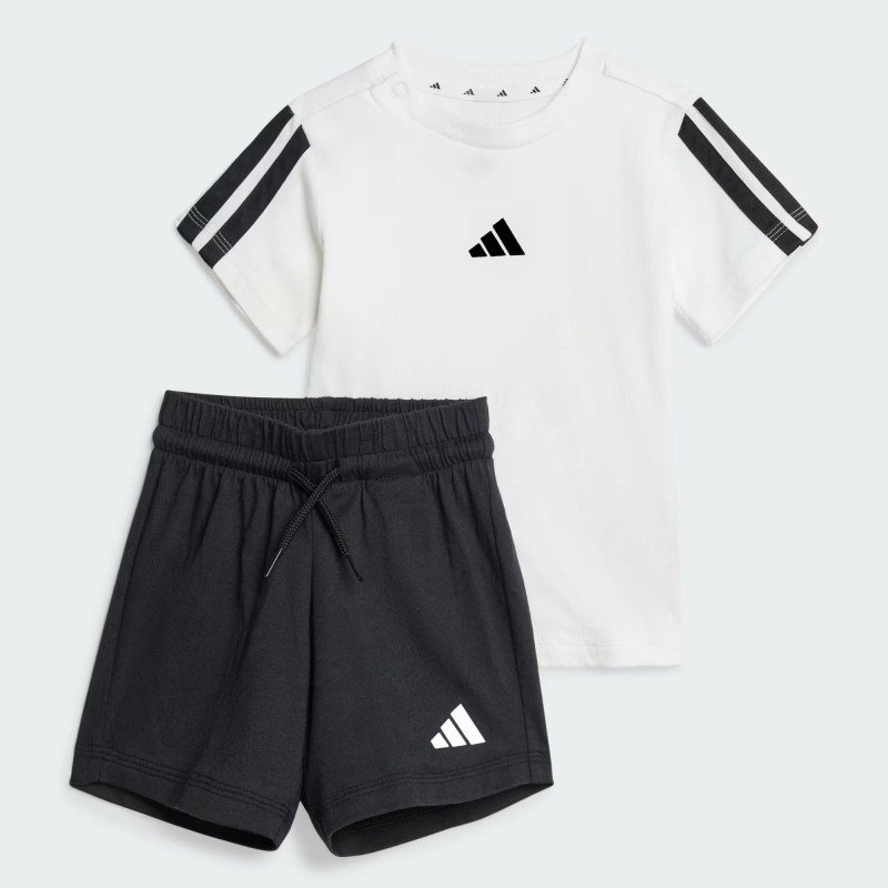 Komplet dziecięcy Adidas Essentials Tee Set Kids biało/czarny -