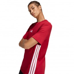 Koszulka męska adidas Essentials 3-Stripes czerwona - KD4865