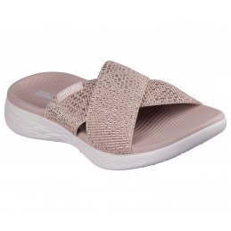 Klapki damskie Skechers On-The-GO 600 - Glistening różowe złoto