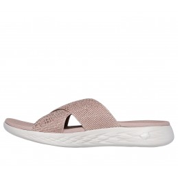 Klapki damskie Skechers On-The-GO 600 - Glistening różowe złoto