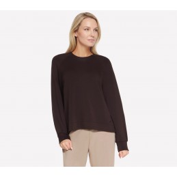 Bluza damska Skechers Skechluxe Elevate Crewneck brązowa -
