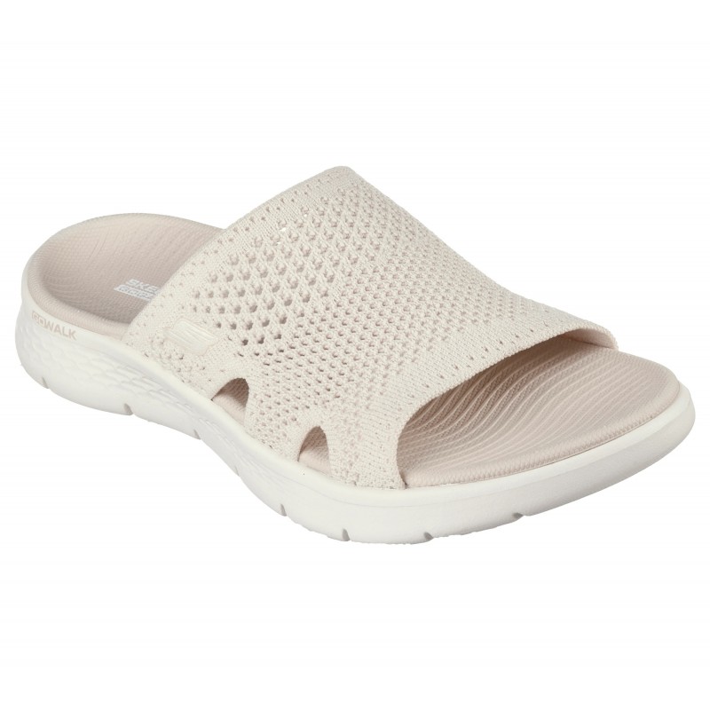 Klapki damskie Skechers GO WALK Flex Sandal - Elation kremowe -
