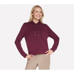 Bluza damska Skechers Skechers Cozy Luxe Hoodie burgundowa -