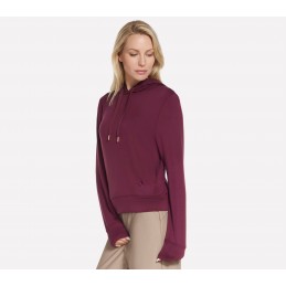 Bluza damska Skechers Skechers Cozy Luxe Hoodie burgundowa -