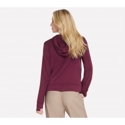 Bluza damska Skechers Skechers Cozy Luxe Hoodie burgundowa -
