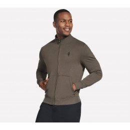 Bluza męska Skechers The Hoodless Hoodie oliwkowa - M3JA195 BROL