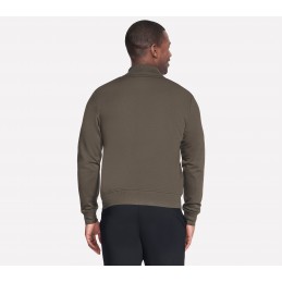 Bluza męska Skechers The Hoodless Hoodie oliwkowa - M3JA195 BROL