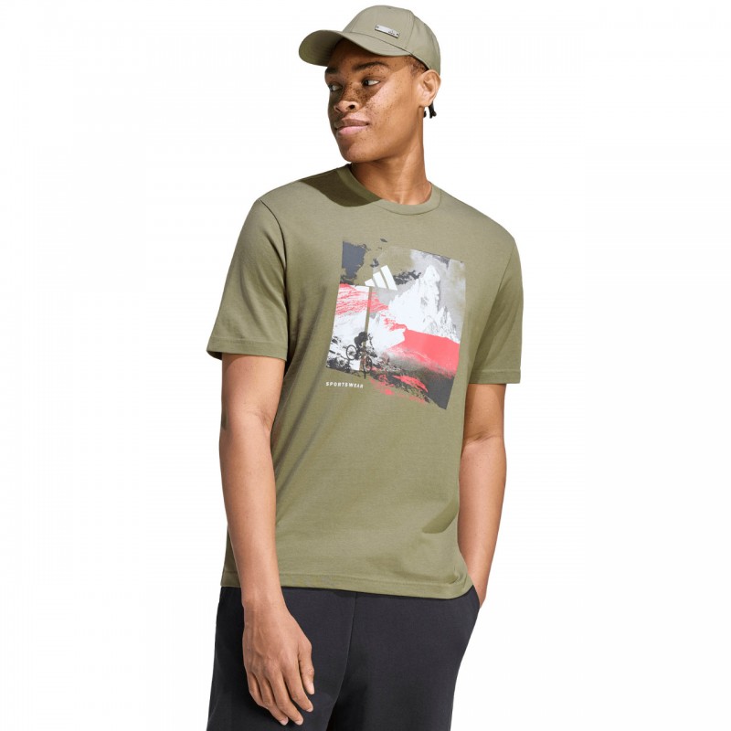 Koszulka męska adidas Memories of Sport Outdoor Graphic khaki -