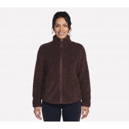 Kurtka damska Skechers Skech-Sherpa Jacket brązowa - JA218 COFF