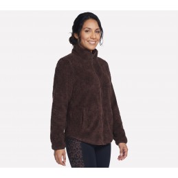 Kurtka damska Skechers Skech-Sherpa Jacket brązowa - JA218 COFF
