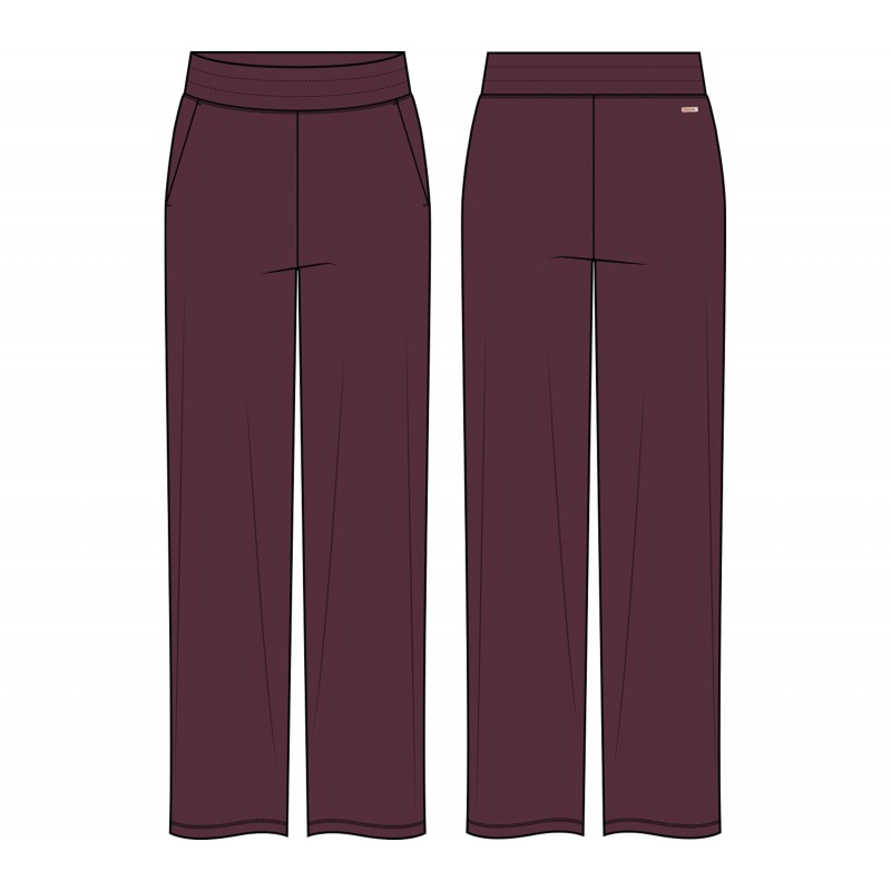 Spodnie damskie Skechers Gosnuggle Velour Pant burgundowe -
