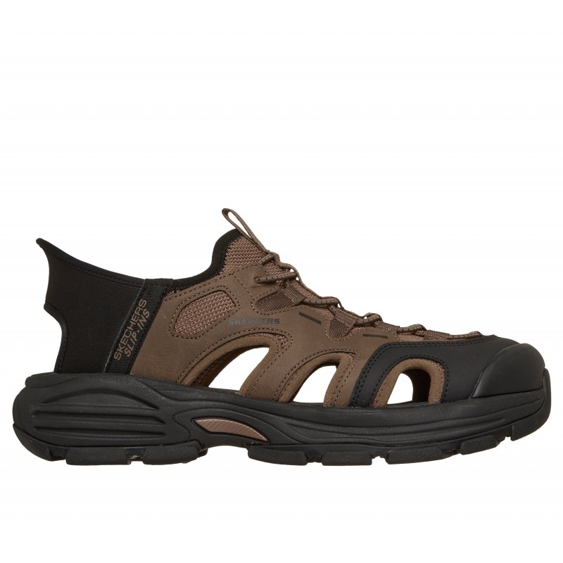 Sandały męskie Skechers Fairport - Killian brązowe - 205475 DKTP