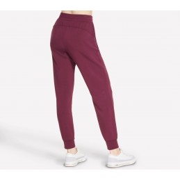 Spodnie damskie Skechers Skechluxe Elevate Jogger burgundowe -