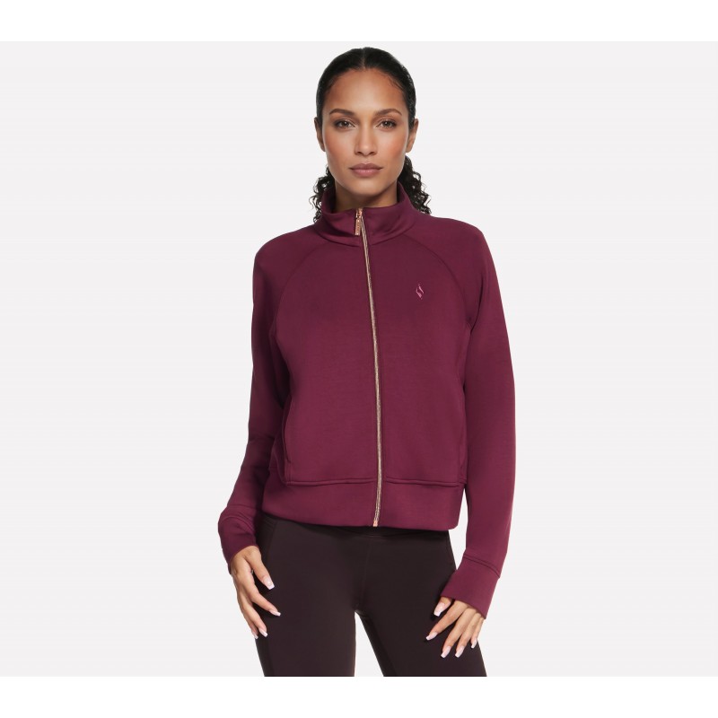 Bluza damska Skechers SKECHLUXE Elevate Jacket burgundowa -