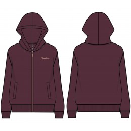 Bluza damska Skechers GOSNUGGLE VELOUR HOODED JACKET burgundowa