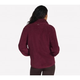 Bluza damska Skechers Skech-Sherpa Jacket burgundowa - JA218
