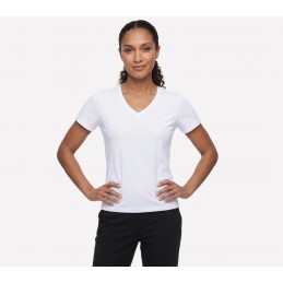 Koszulka damska Skechers Pima V-Neck Tee biała - TP130 WHT