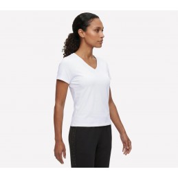 Koszulka damska Skechers Pima V-Neck Tee biała - TP130 WHT