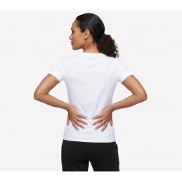 Koszulka damska Skechers Pima V-Neck Tee biała - TP130 WHT