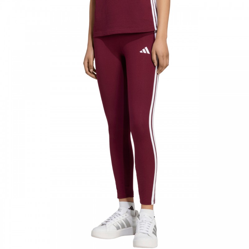 Legginsy damskie adidas Essentials 3-Stripes bordowe - KF8313