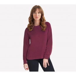 Bluza damska Skechers Skechluxe Elevate Crewneck burgundowa -