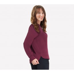 Bluza damska Skechers Skechluxe Elevate Crewneck burgundowa -